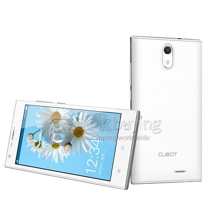 CUBOT S308 5.0inch HD OGS Screen MTK6582A Quad Core Smart Phone 1.3GHz CPU 2GB/16GB 8.0MP Android 4.4 3G/GPS - White