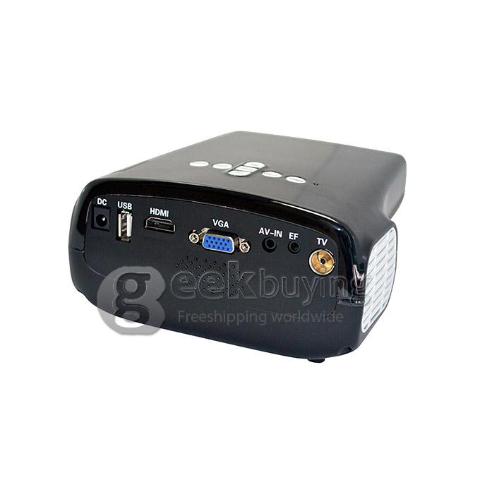 E03 Portable 320*240 Pixels 50 Lumens 200:1 Contrast LED Projector with LCD for Family Education Business - Black