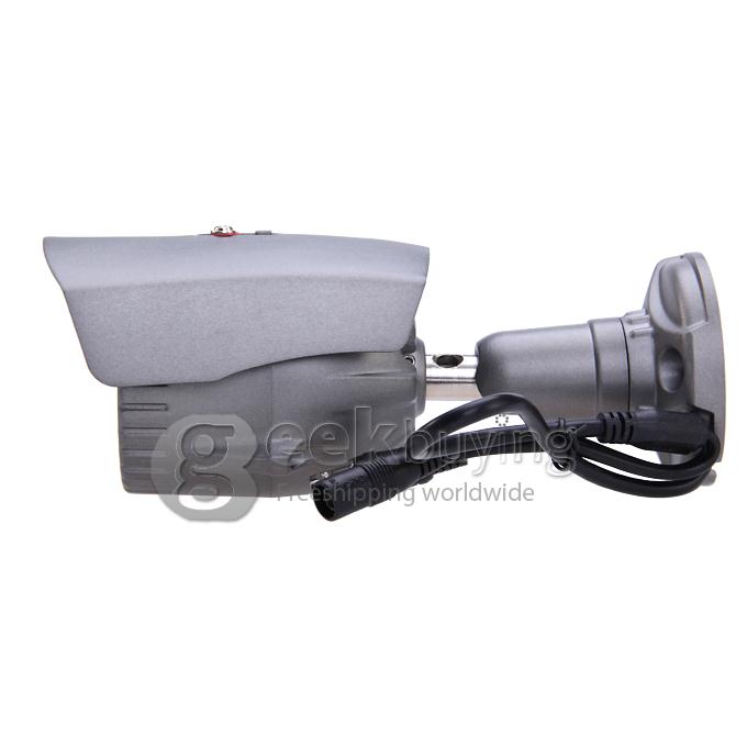 Outdoor 700TVL 1/3 CMOS 3.6mm Lens 24 IR LEDs Nightvision Waterproof Surveillance CCTV Camera with Bracket - Grey (NTSC)