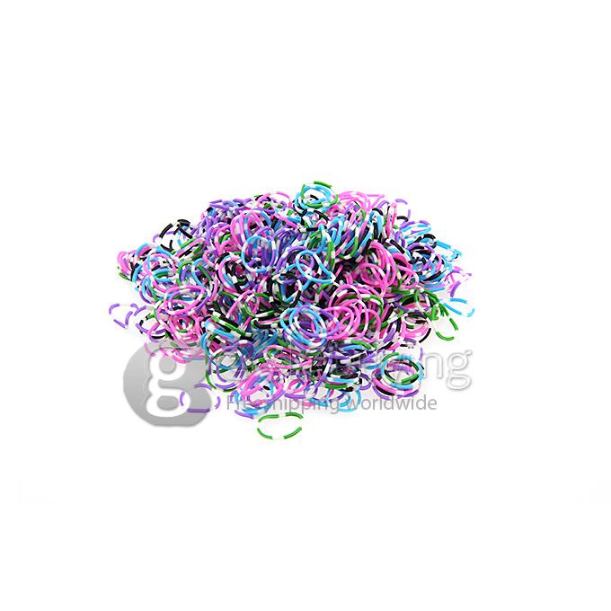 DIY Twist Silicone Bandz Rubber Bands Bracelets for Kids with 600pcs Bands and 24 S-clips Multicolor Dot