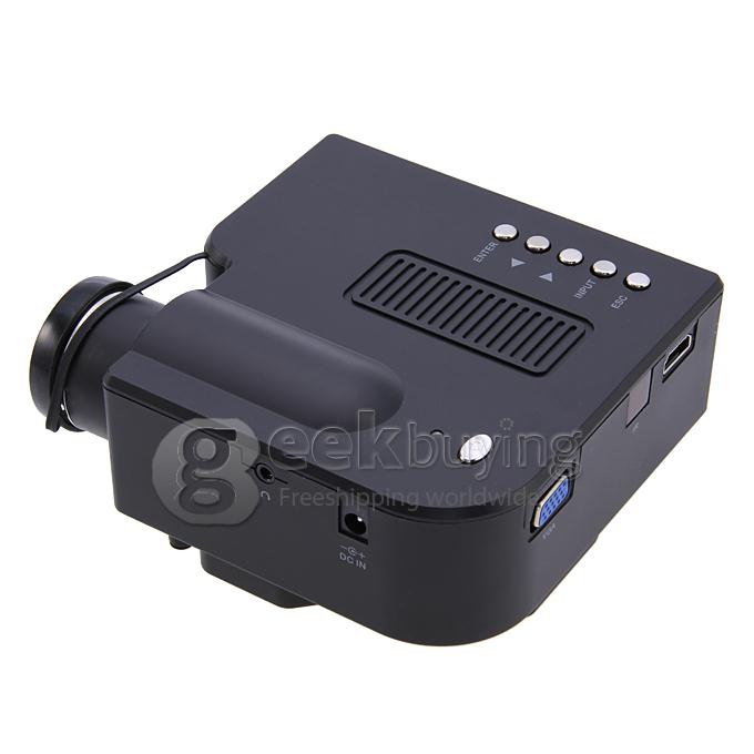 AEN UC28+ 1080P HD 48LM 16770K Color Portable LED LCD Projector with HDMI SD CARD USB VGA Slots - Black