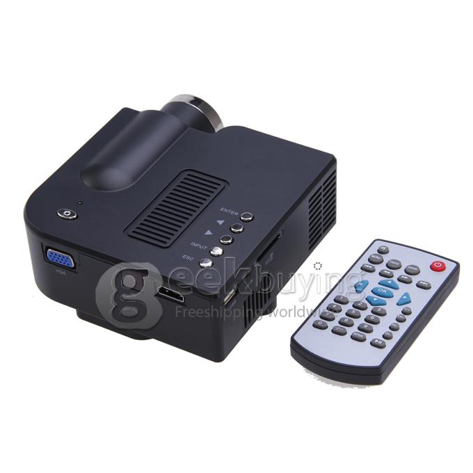 AEN UC28+ 1080P HD 48LM 16770K Color Portable LED LCD Projector with HDMI SD CARD USB VGA Slots - Black