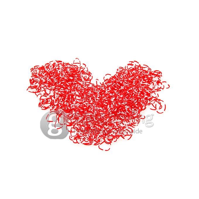 DIY Twist Silicone Bandz Rubber Bands Bracelets for Kids with 600pcs Bands and 24 S-clips Red Dot