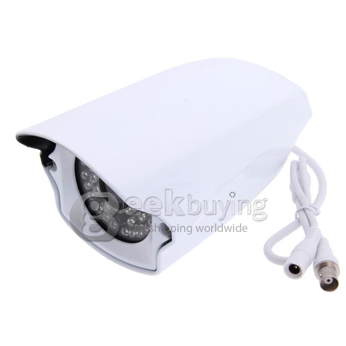 700TVL 1/3 CMOS 3.6mm Lens 48 LEDs IR Night Vision Waterproof Security Outdoor CCTV Camera with Bracket - White (PAL)