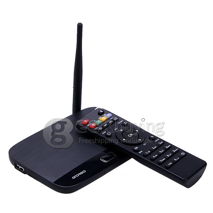 Original T-R41 Quad Core RK3188T Google Android 4.2.2 Mini TV Box HDMI HDD Player 2G/8G FHD 1080P BT4.0 with RJ45 OTG External Wifi Antenna Ethernet Port - Black