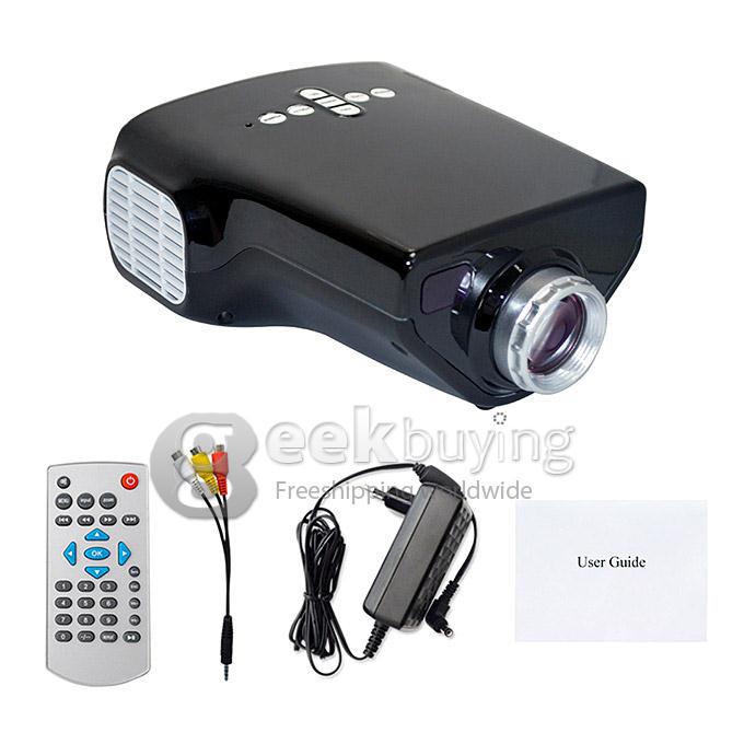 E03 Portable 320*240 Pixels 50 Lumens 200:1 Contrast LED Projector with LCD for Family Education Business - Black