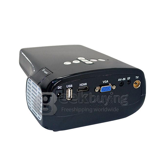 E03 Portable 320*240 Pixels 50 Lumens 200:1 Contrast LED Projector with LCD for Family Education Business - Black