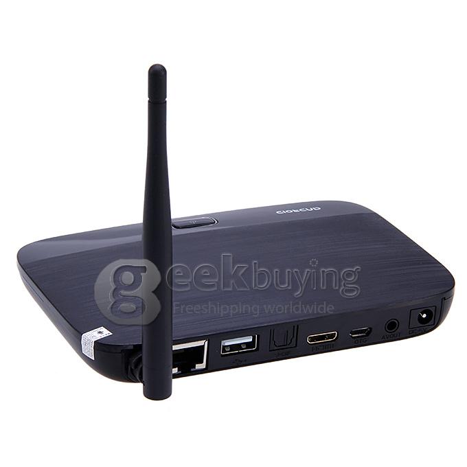 Original T-R41 Quad Core RK3188T Google Android 4.2.2 Mini TV Box HDMI HDD Player 2G/8G FHD 1080P BT4.0 with RJ45 OTG External Wifi Antenna Ethernet Port - Black