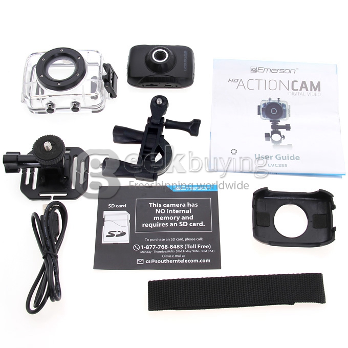F5B 1.3 MP HD 720P CMOS Helmet Action Camera 120 Degree Wide Lens Outdoor Sports Camcorder 20M Waterproof - Black