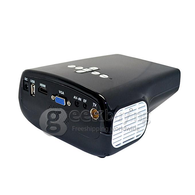 E03 Portable 320*240 Pixels 50 Lumens 200:1 Contrast LED Projector with LCD for Family Education Business - Black