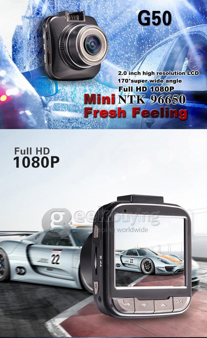 Blackview G50 2.0 Inch 1080P 30fps Car DVR Video Recorder Novatek 96650 170 Degree Lens WDR Motion Detection H.264 4X Digital Zoom Dashcam