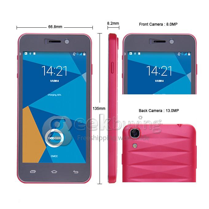 Doogee Valencia DG800 4.5inch IPS QHD Screen MTK6582 Quad Core Smartphone 1GB 8GB 13.0MP Android 4.4 3G GPS OTG OTA - Red