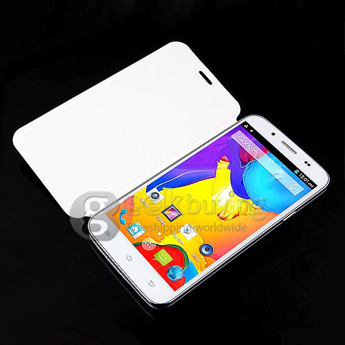 Star C2000 5.0inch MTK6582 Quad core 1.3GHz Smartphone IPS FWVGA 512MB RAM 4GB ROM 8.0MP Android 4.4 OTG Air Gesture Miracast With Leather case/Hard case——White