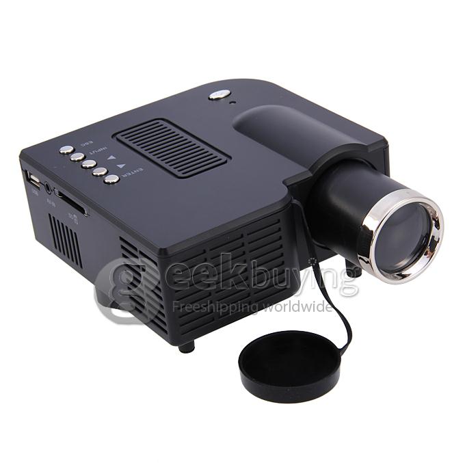AEN UC28+ 1080P HD 48LM 16770K Color Portable LED LCD Projector with HDMI SD CARD USB VGA Slots - Black