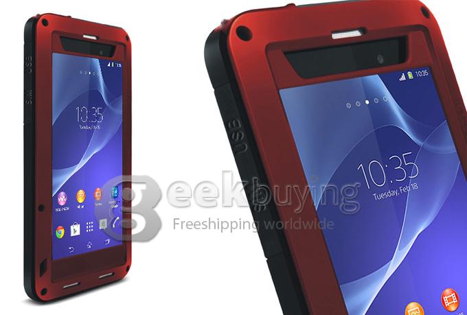 LOVE MEI Weather/Dirt/Shockproof Protective Case for SONY Xperia Z2 - Red