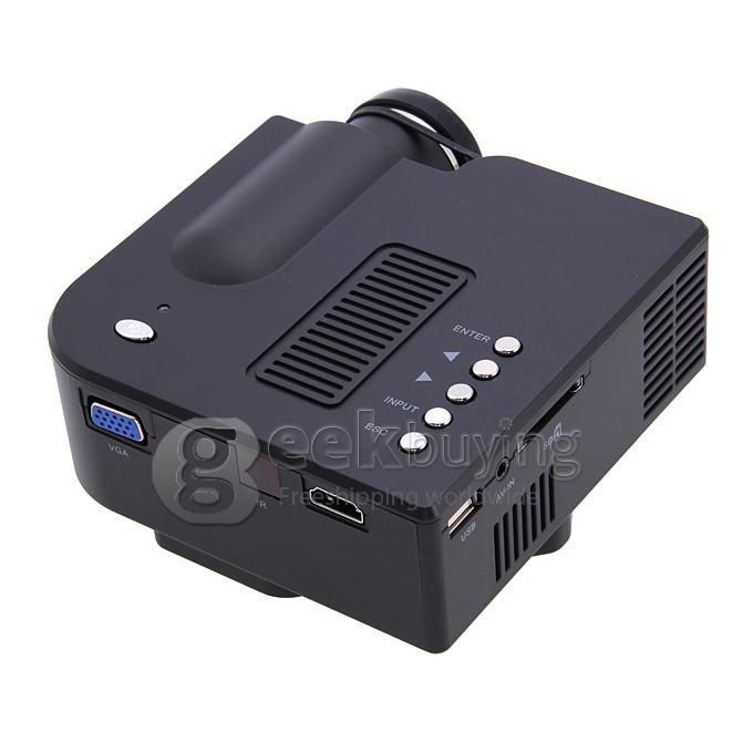 AEN UC28+ 1080P HD 48LM 16770K Color Portable LED LCD Projector with HDMI SD CARD USB VGA Slots - Black