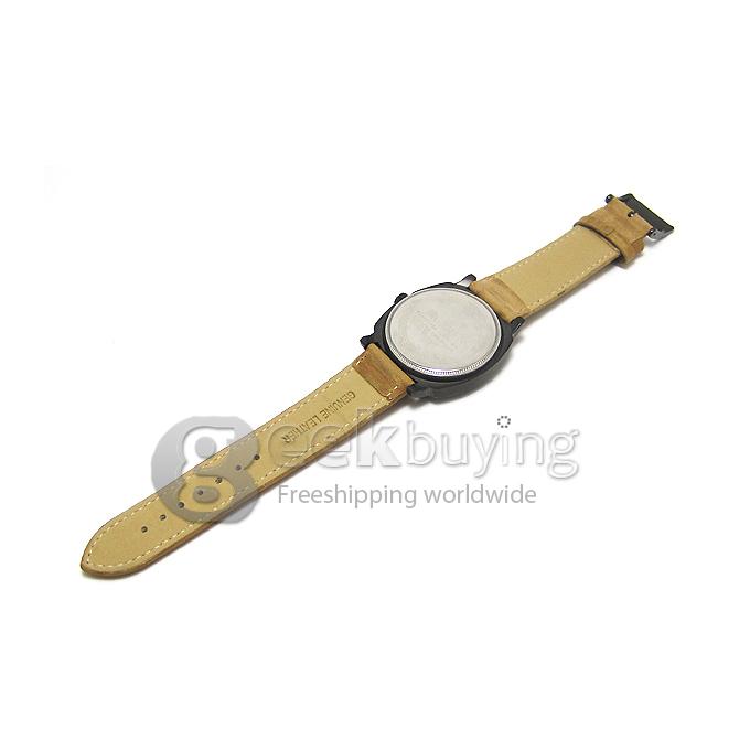 CURREN 8139 Chic Round Case Quartz Analog Wrist Watch Timepiece with Genuine Leather Band for Men - White
