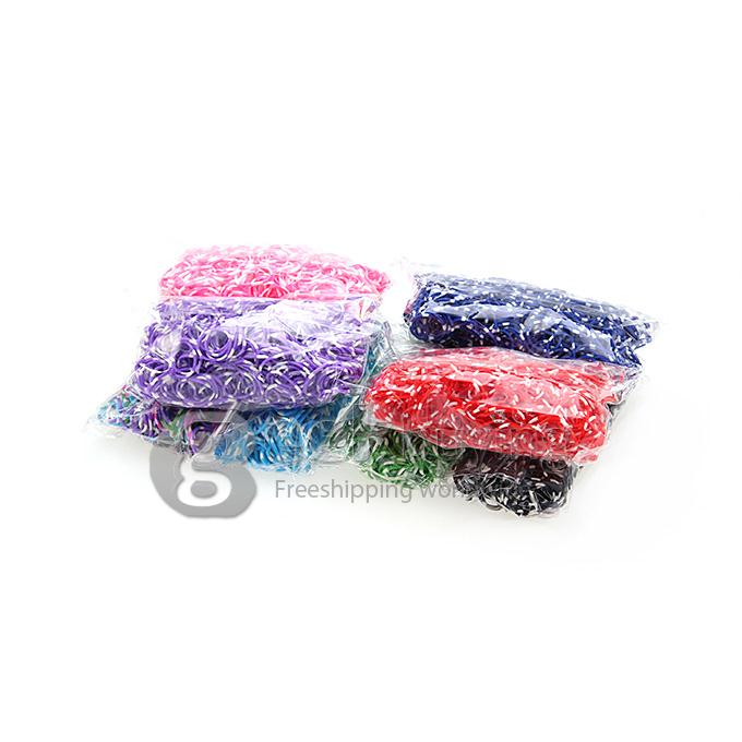 DIY Twist Silicone Bandz Rubber Bands Bracelets for Kids with 600pcs Bands and 24 S-clips Red Dot