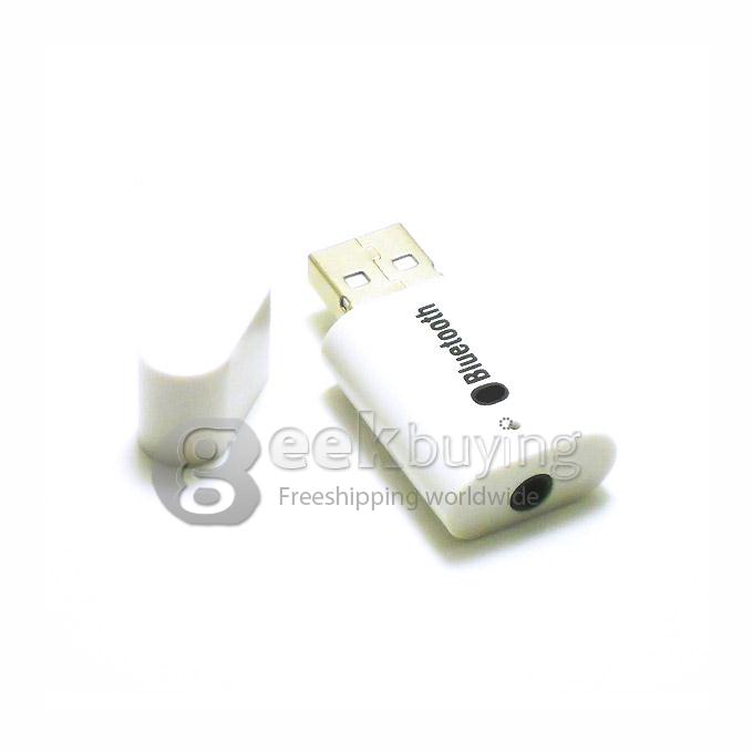 Hot Bluetooth Wireless Receiver Adapter USB Dongle 3.5mm Stereo Music Receiver for Speakers - White