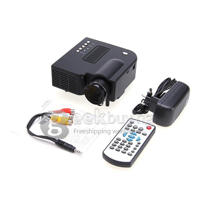 AEN UC28+ 1080P HD 48LM 16770K Color Portable LED LCD Projector with HDMI SD CARD USB VGA Slots - Black