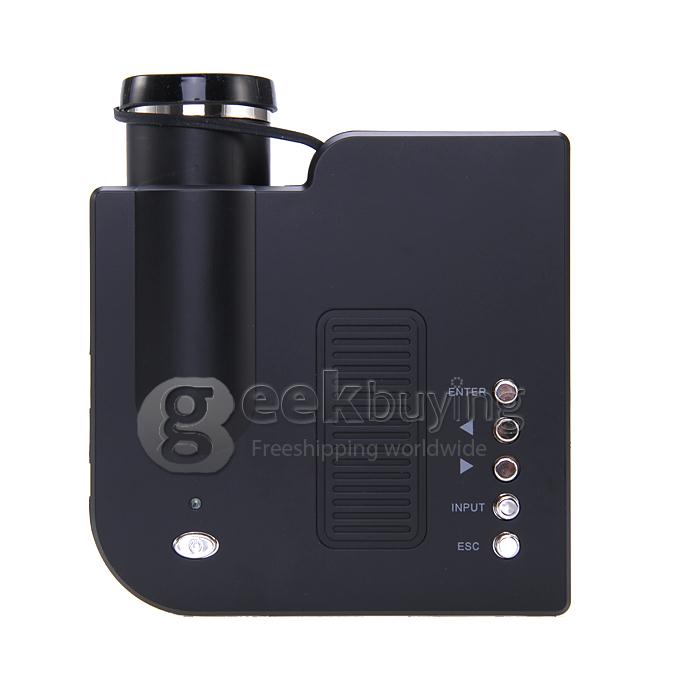 AEN UC28+ 1080P HD 48LM 16770K Color Portable LED LCD Projector with HDMI SD CARD USB VGA Slots - Black
