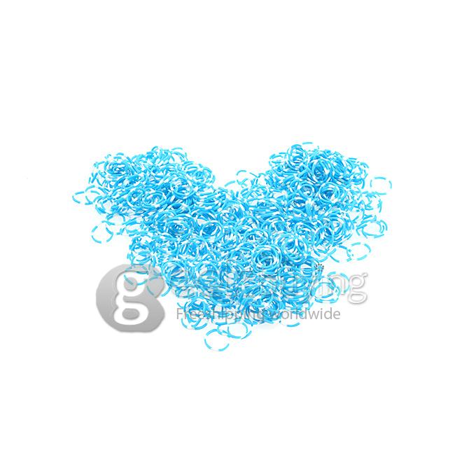 DIY Twist Silicone Bandz Rubber Bands Bracelets for Kids with 600pcs Bands and 24 S-clips Light Blue Dot