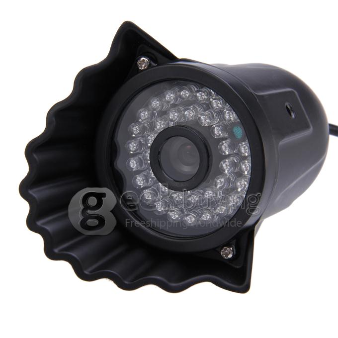 Waterproof 700TVL 1/3 CMOS 3.6mm Lens 36 LEDs IR Night Vision Outdoor CCTV Security Camera with Bracket - Black (PAL)
