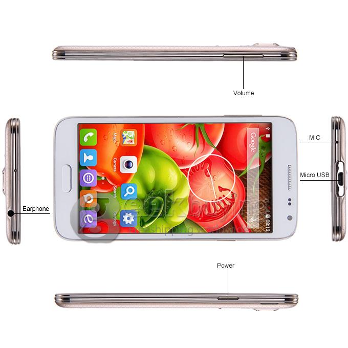JIAKE G900W Smartphone Android 4.4.2 MTK6582 Cortex A7 quad core 1.3GHz 5.0 Inch QHD Screen 960 x 540 5.0MP 1GB 8GB - Golden