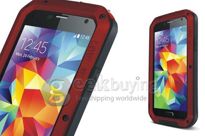 LOVE MEI Weather/Dirt/Shockproof Protective Case for Samsung Galaxy s5 i9600 -Red