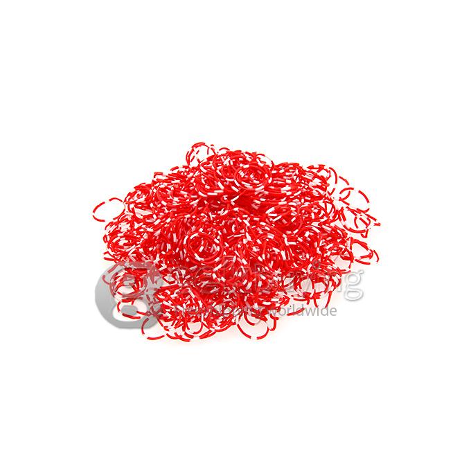 DIY Twist Silicone Bandz Rubber Bands Bracelets for Kids with 600pcs Bands and 24 S-clips Red Dot