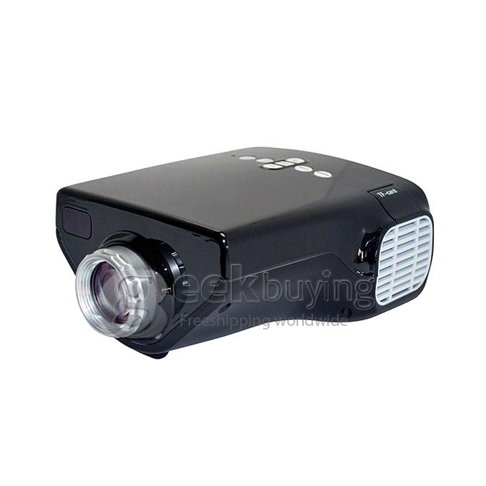 E03 Portable 320*240 Pixels 50 Lumens 200:1 Contrast LED Projector with LCD for Family Education Business - Black