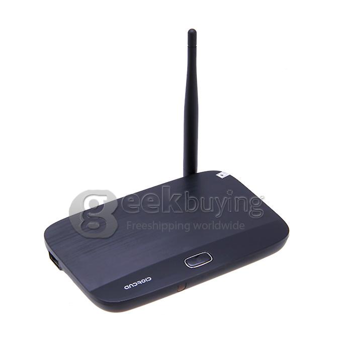 Original T-R41 Quad Core RK3188T Google Android 4.2.2 Mini TV Box HDMI HDD Player 2G/8G FHD 1080P BT4.0 with RJ45 OTG External Wifi Antenna Ethernet Port - Black