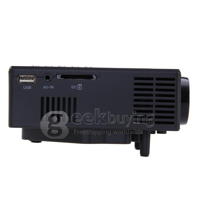 AEN UC28+ 1080P HD 48LM 16770K Color Portable LED LCD Projector with HDMI SD CARD USB VGA Slots - Black