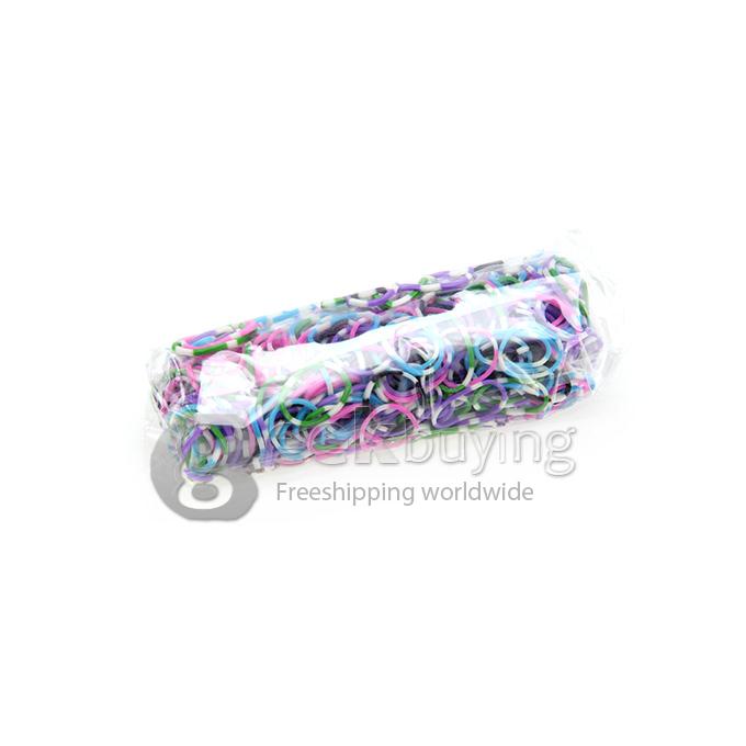 DIY Twist Silicone Bandz Rubber Bands Bracelets for Kids with 600pcs Bands and 24 S-clips Multicolor Dot