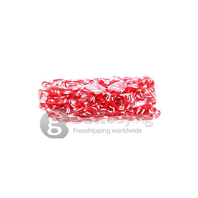 DIY Twist Silicone Bandz Rubber Bands Bracelets for Kids with 600pcs Bands and 24 S-clips Red Dot