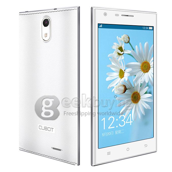 CUBOT S308 5.0inch HD OGS Screen MTK6582A Quad Core Smart Phone 1.3GHz CPU 2GB/16GB 8.0MP Android 4.4 3G/GPS - White
