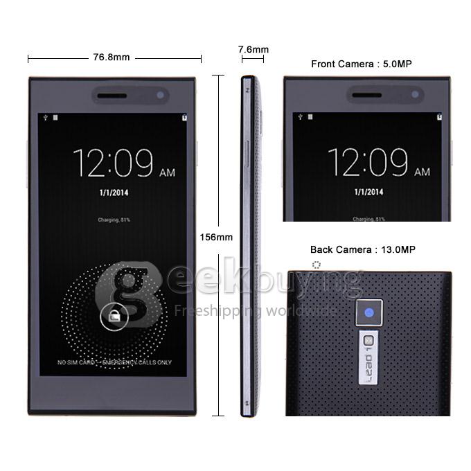 Leagoo Lead 1 MTK6582 Quad Core 1.3GHz 5.5 Inch Android 4.4.2 OS Smartphone 1GB RAM 8GB ROM 13.0MP 5.0mm Ultrathin 3G/GPS/OTG - Black