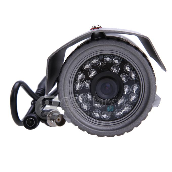 Outdoor 700TVL 1/3 CMOS 3.6mm Lens 24 IR LEDs Nightvision Waterproof Surveillance CCTV Camera with Bracket - Grey (NTSC)
