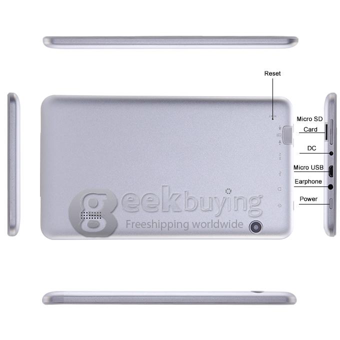S1 Dual Core RK3026 1.2GHz 7 inch Capacitive Touch Screen 800*480 Tablet PC Android 4.2 512MB/4GB - White