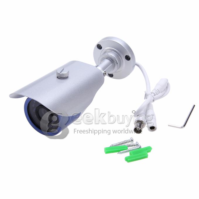 Outdoor 700TVL 1/3 CMOS 3.6mm Lens 24 LEDs IR Nightvision Waterproof Security CCTV Camera with Bracket (PAL)