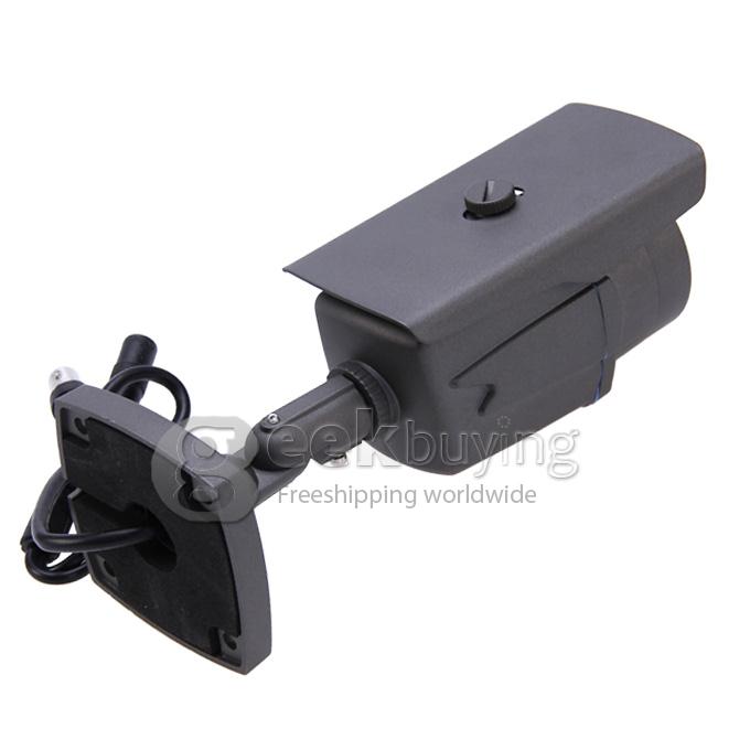 700TVL Security Outdoor Waterproof CCTV Camera 1/3 CMOS 3.6 mm Lens 24 LEDs IR Night Vision with Bracket - Black (PAL)