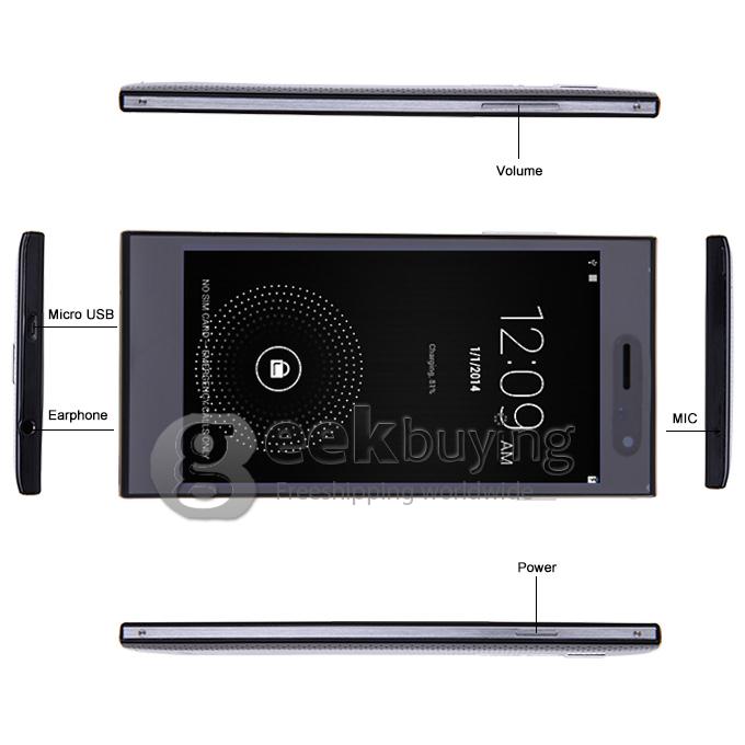 Leagoo Lead 1 MTK6582 Quad Core 1.3GHz 5.5 Inch Android 4.4.2 OS Smartphone 1GB RAM 8GB ROM 13.0MP 5.0mm Ultrathin 3G/GPS/OTG - Black