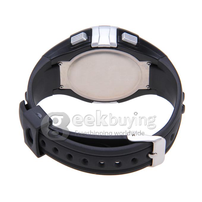 1003 Unisex Strapless Heart Rate Monitor & Pedometer Sport Watch Multifunctions Rubber Band Wrist Watch Timepiece - Silver
