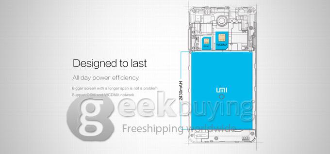 UMI C1 MTK6582 Quad Core 1.3GHz 5.5 Inch Android 4.4.2 OS Smartphone 1GB RAM 16GB ROM 13.0MP 3G/GPS White