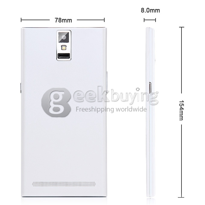 Star C1000 MTK6582 Quad Core 1.3GHz 5.5 Inch Android 4.4 OS Smartphone 1GB RAM 8GB ROM 13.0MP 3G GPS OTG Fingerprint Leather Case White