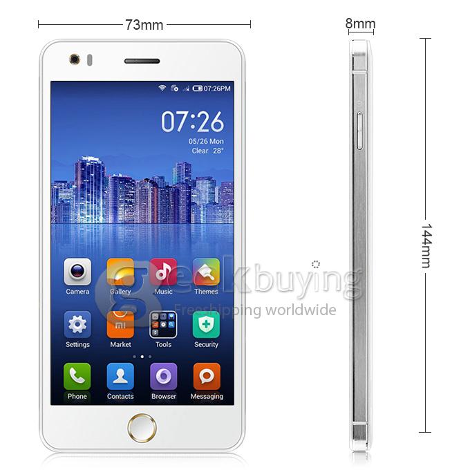 Elephone P6i MTK6582 Quad core 1.3GHz 5 Inch Android 4.4 OS Smartphone 1GB RAM 4GB ROM 13.0MP IPS QHD 3G GPS OTG White