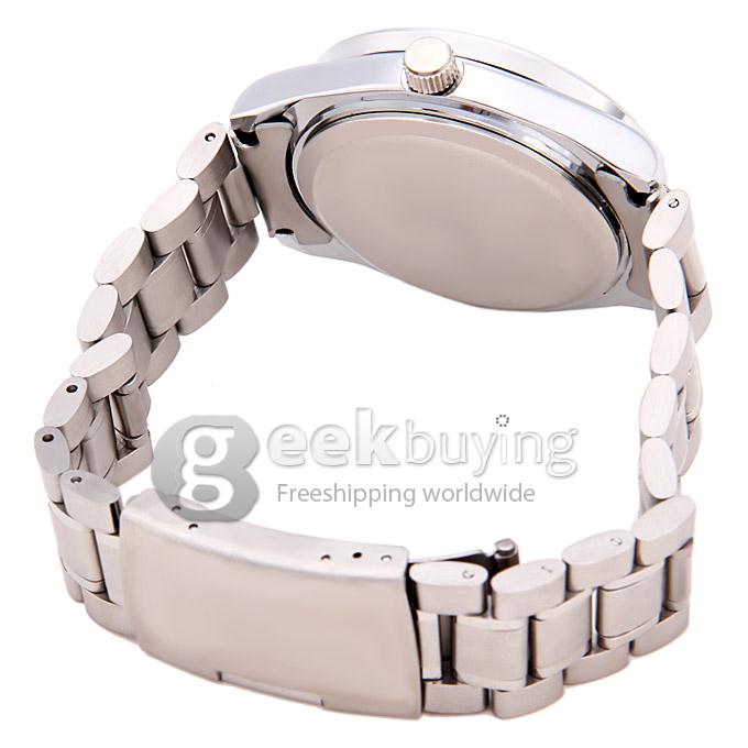 Makibes CJIABA GA07005 Stainless Steel Band Round Case Mechanical Analog Wrist Watch for Men - White (with Box)