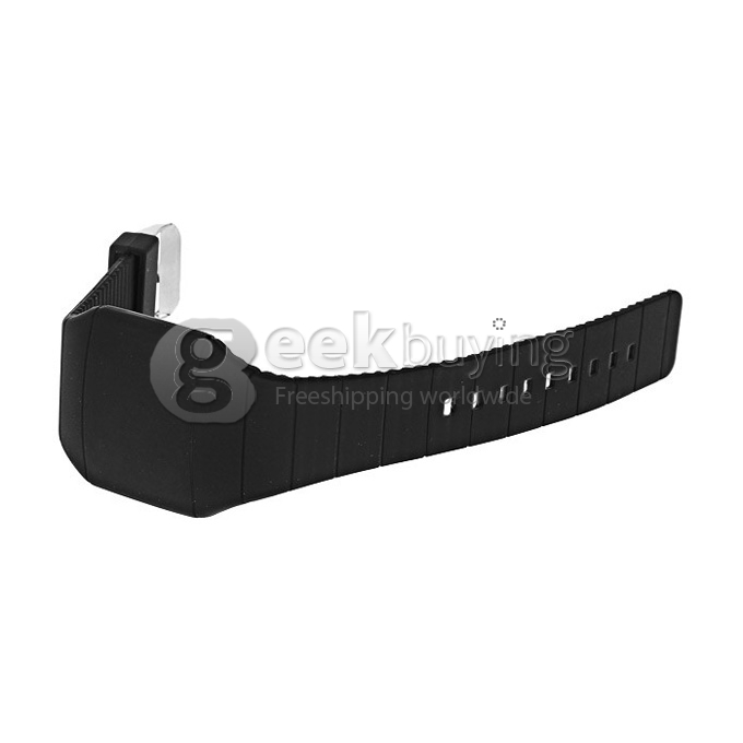 Makibes Touch Screen LED Watch with Red Light Rectangle Dial and Silicon Band - Black