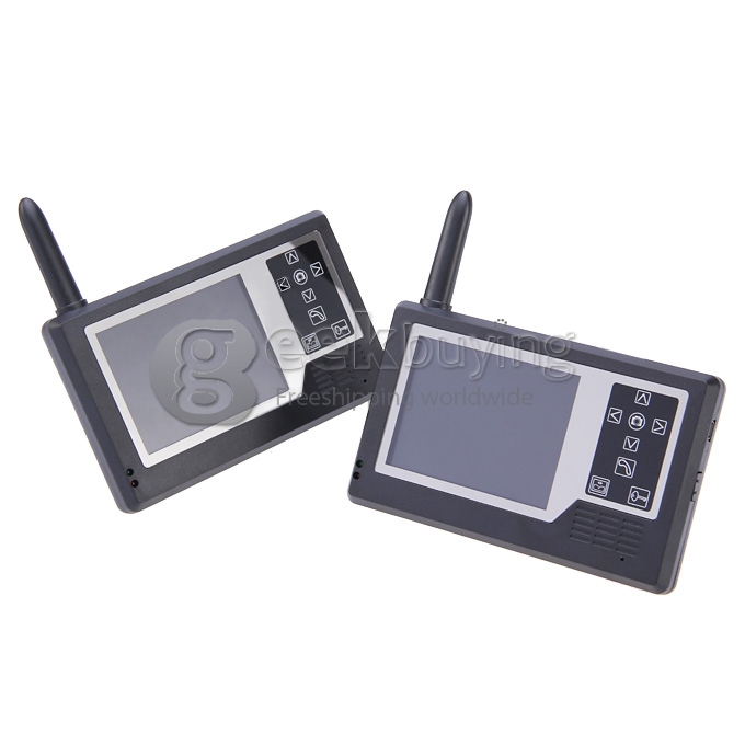 3.5' TFT Display 2.4GHz Wireless 1V2 Doorbell Intercom System (Calls, Intercom, Unlock, Monitor, Night Vision) - Black