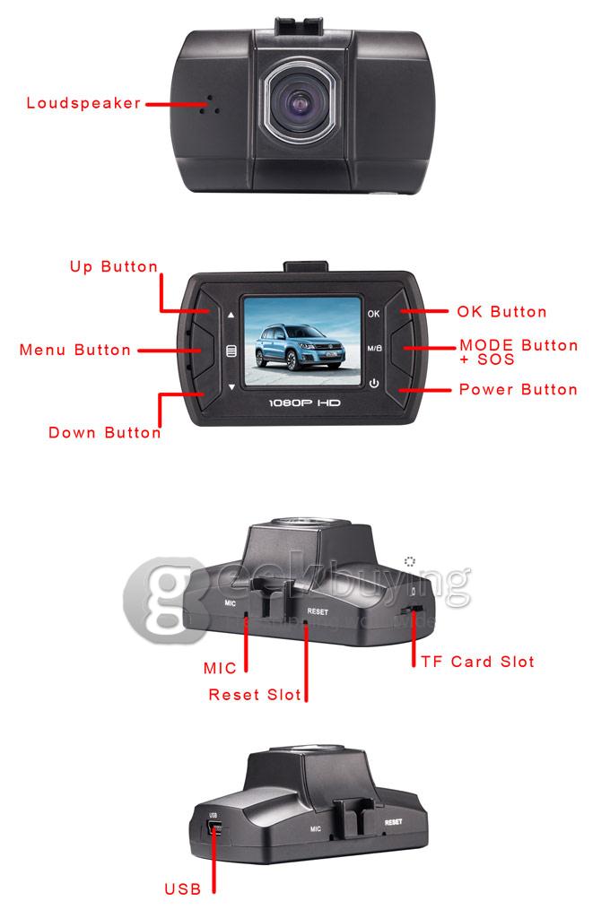 Z1 Car DVR Novatek 1.5 Inch Screen 1080P 140 Degrees Angle Lens with G-Sensor Motion Detection